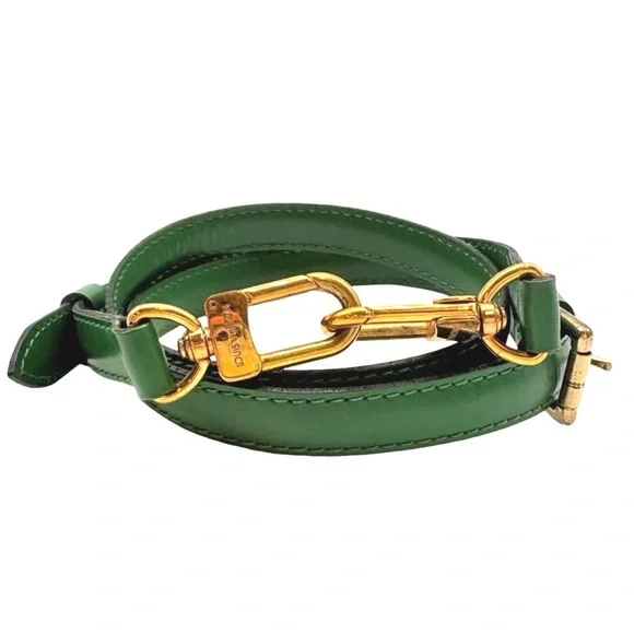 W LOUIS VUITTON Adjustable Borneo Green Leather Strap with Gold Hardware - Picture 11 of 11